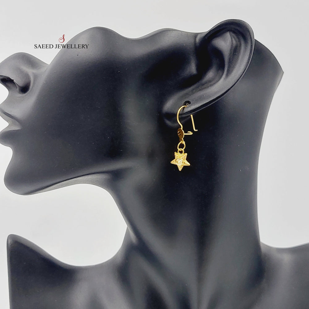 21K Gold Shankle Clover Earrings by Saeed Jewelry - Image 2