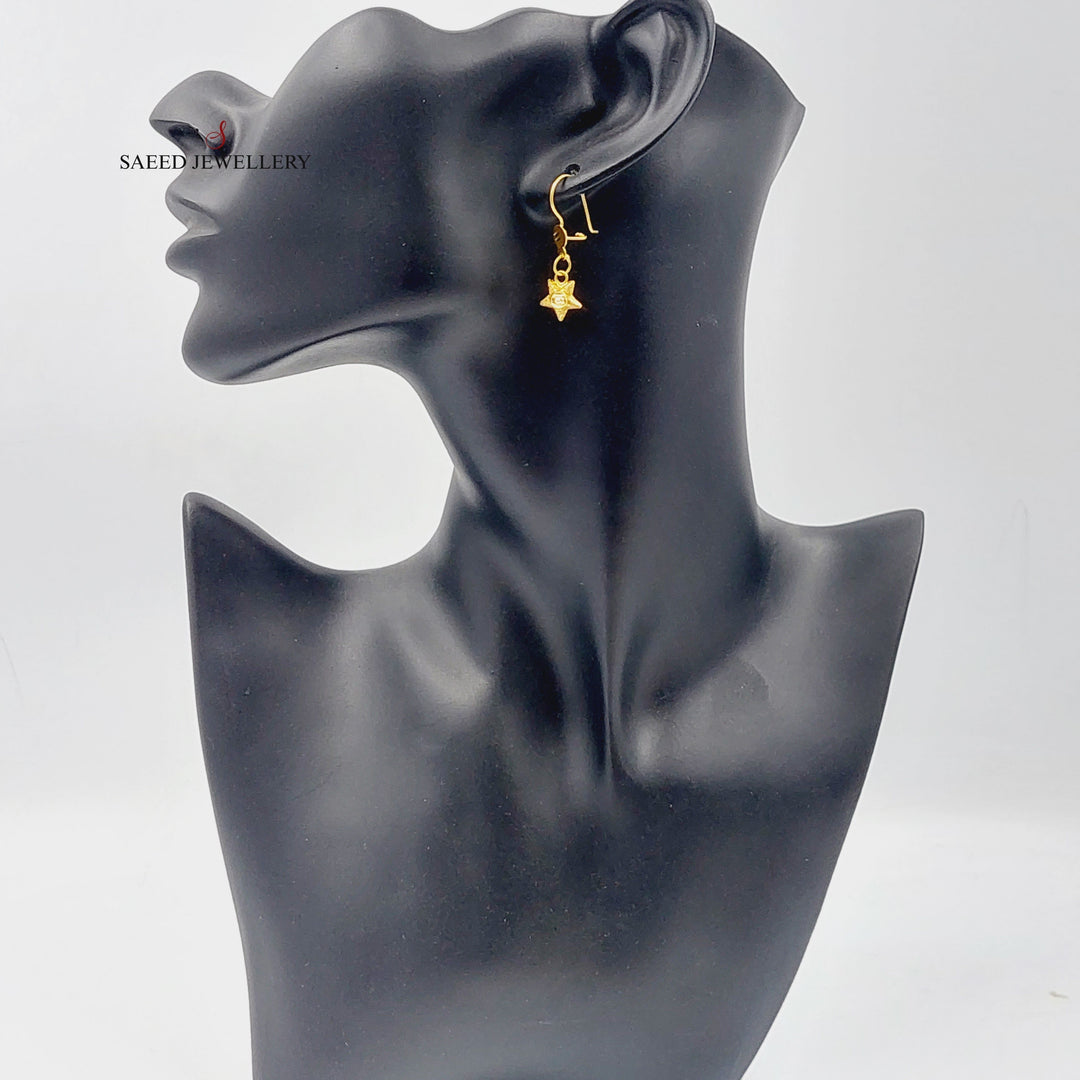 21K Gold Shankle Clover Earrings by Saeed Jewelry - Image 3