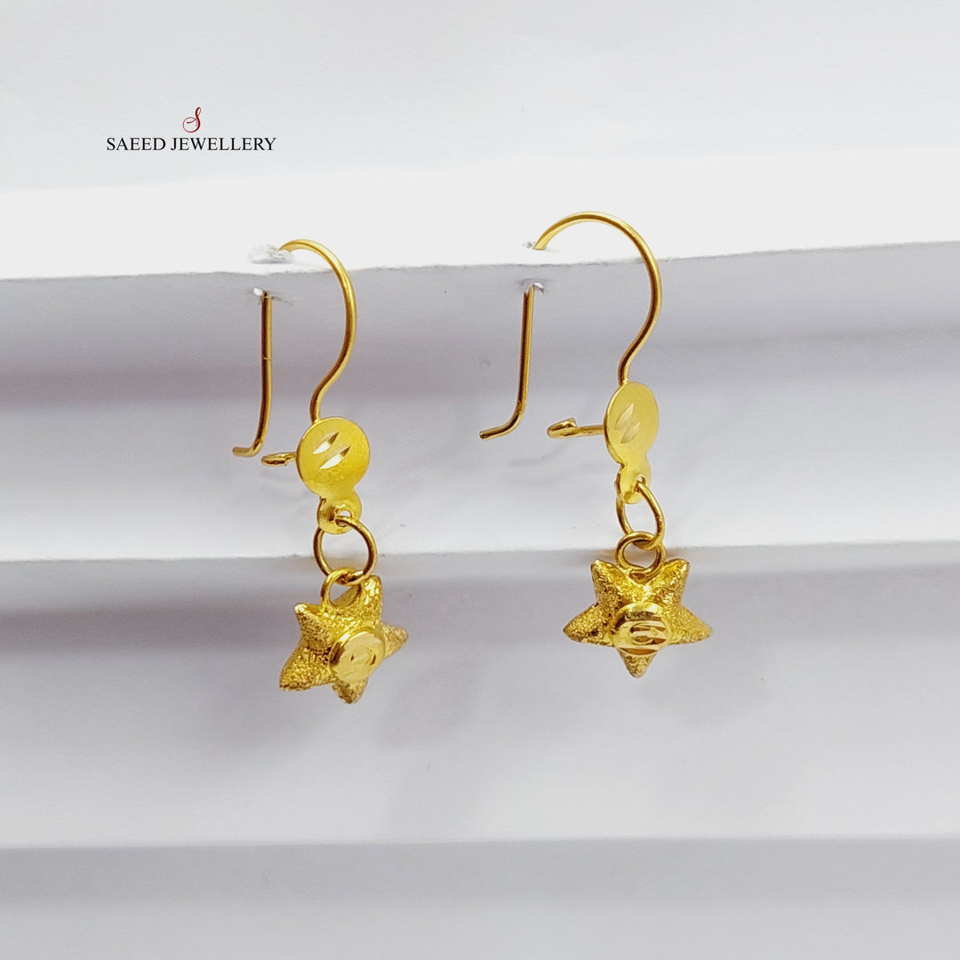 21K Gold Shankle Clover Earrings by Saeed Jewelry - Image 4