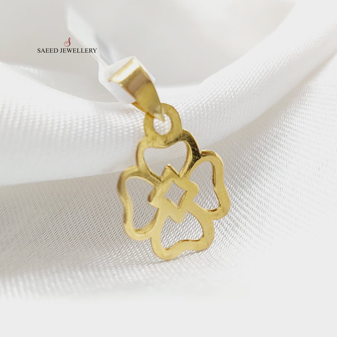 18K Gold Small Rose Pendant by Saeed Jewelry - Image 4