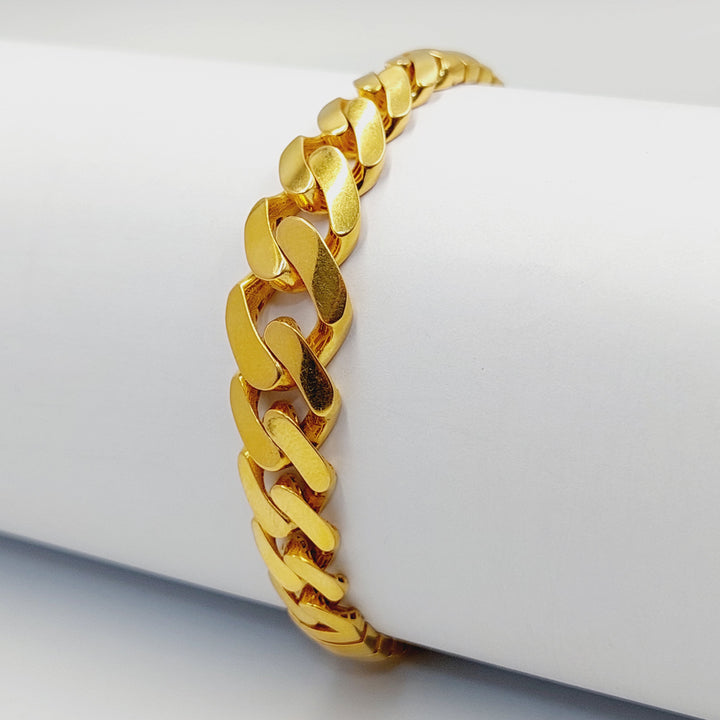 21K Gold Snake Cuban Links Bracelet by Saeed Jewelry - Image 3