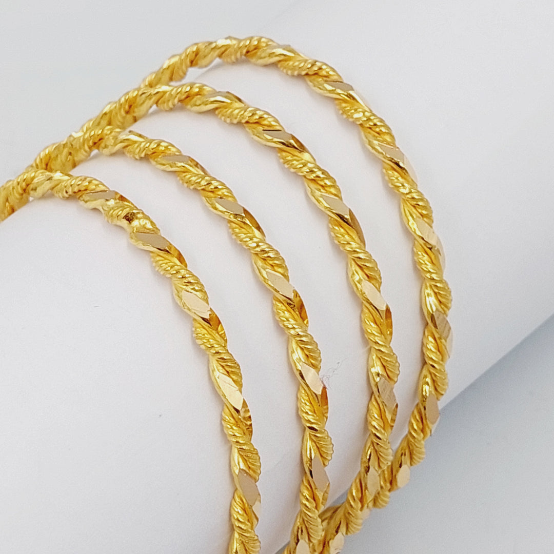 Solid Twisted Bangle Made Of 21K Yellow Gold by Saeed Jewelry-10110