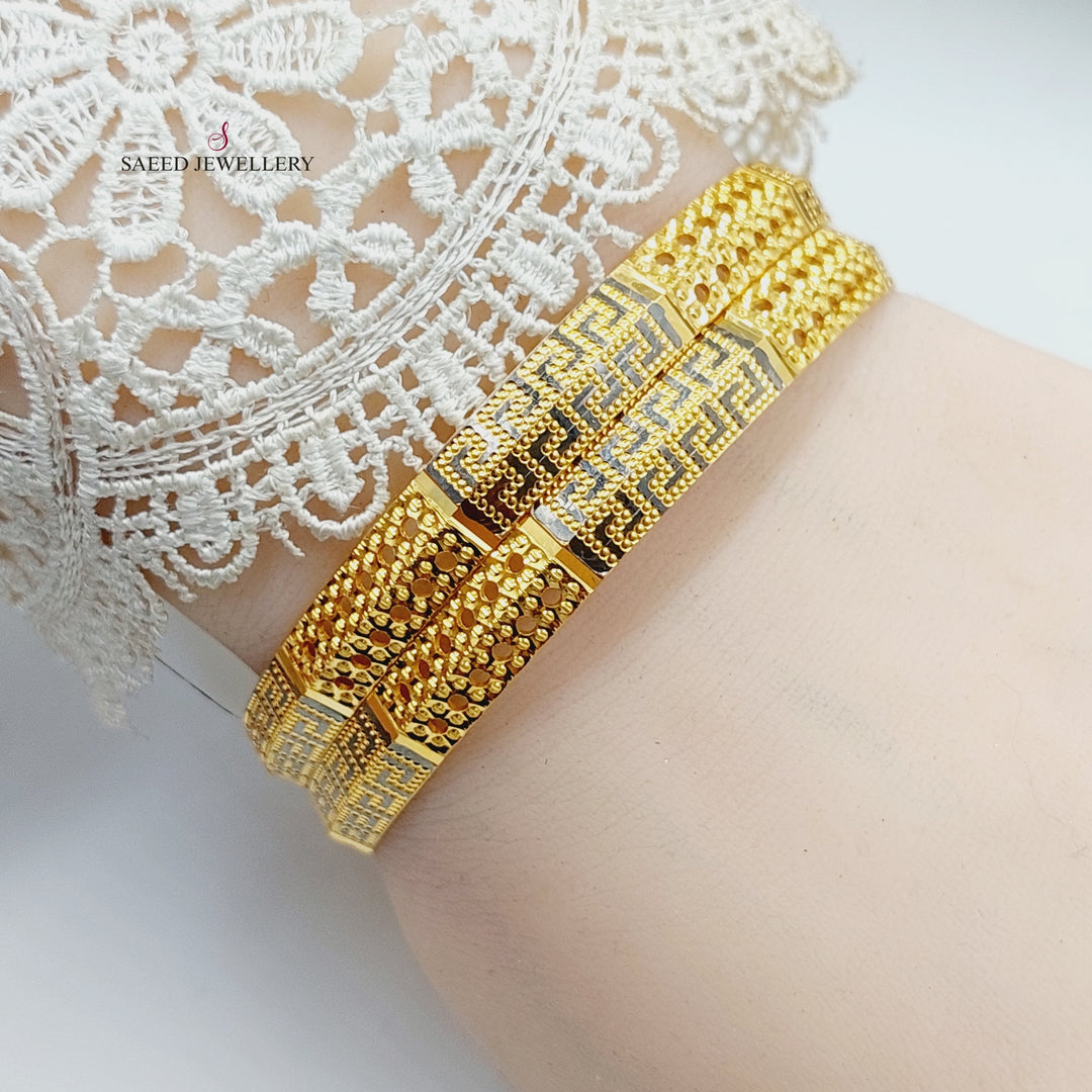 Solid Virna Bangle  Made Of 21K Yellow Gold by Saeed Jewelry-30739