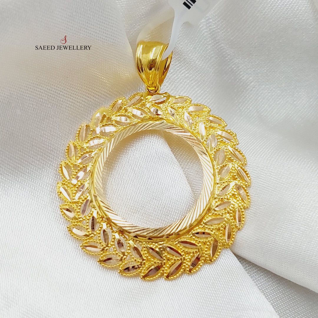 21K Gold Spike Frame Pendant by Saeed Jewelry - Image 5