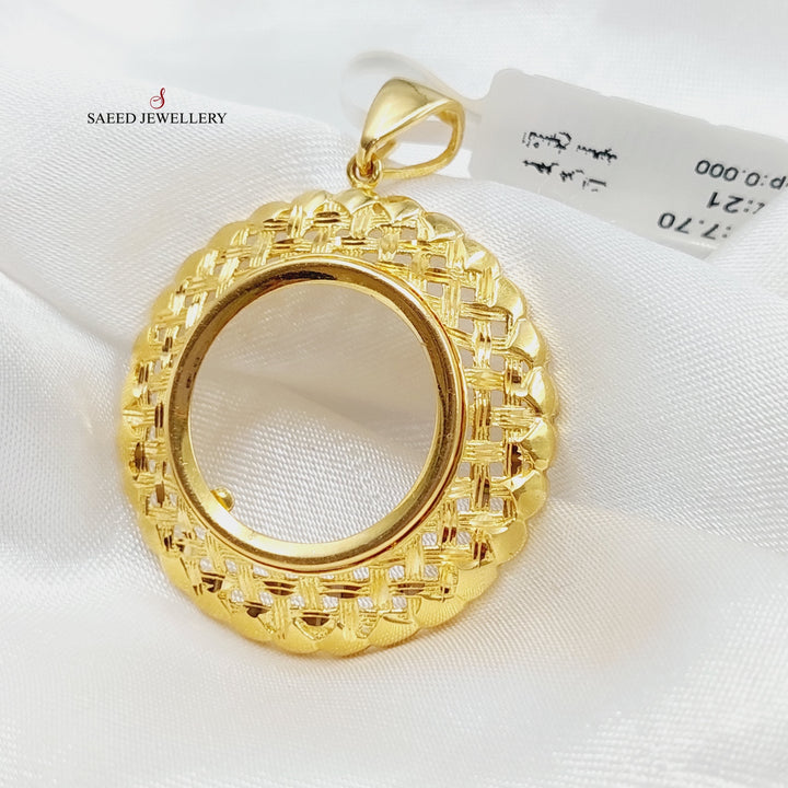 21K Gold Spike Frame Pendant by Saeed Jewelry - Image 3