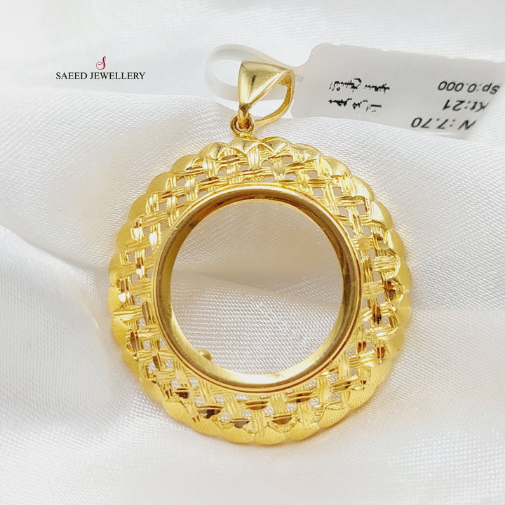 21K Gold Spike Frame Pendant by Saeed Jewelry - Image 4