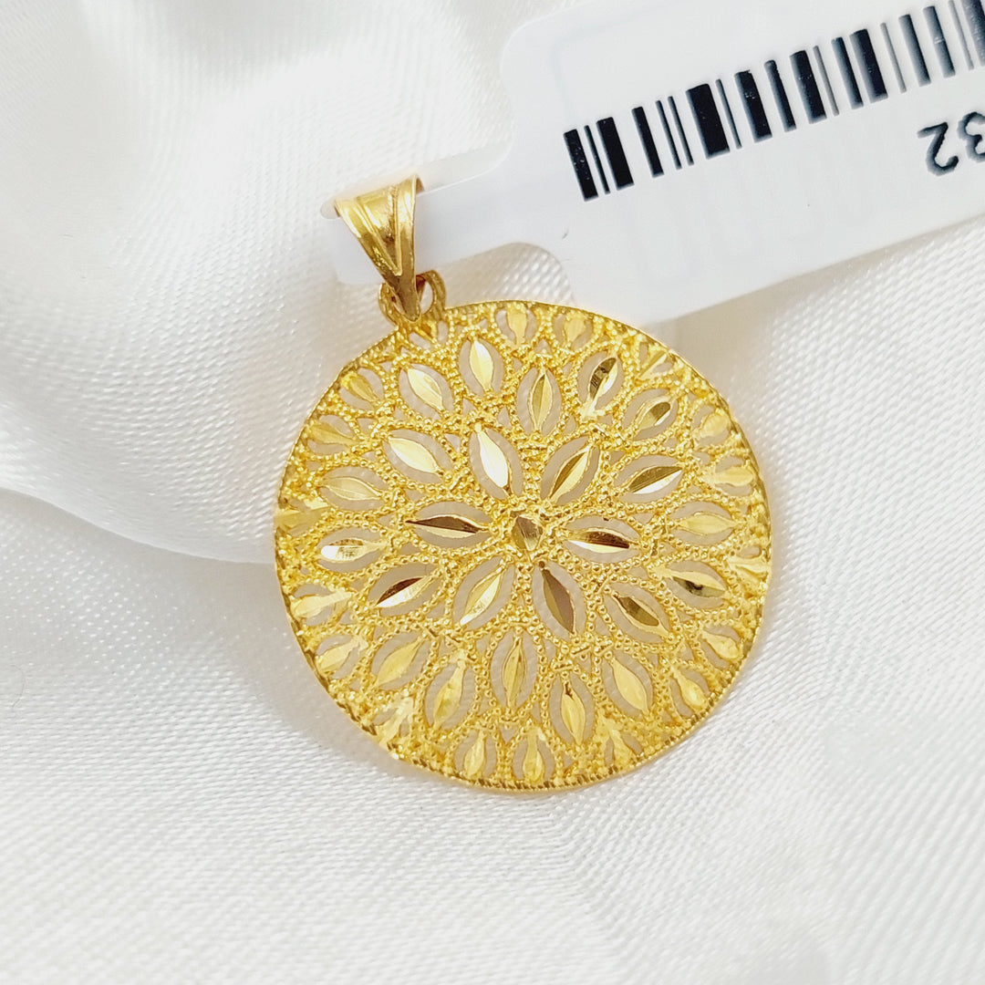 21K Gold Spike Pendant by Saeed Jewelry - Image 3