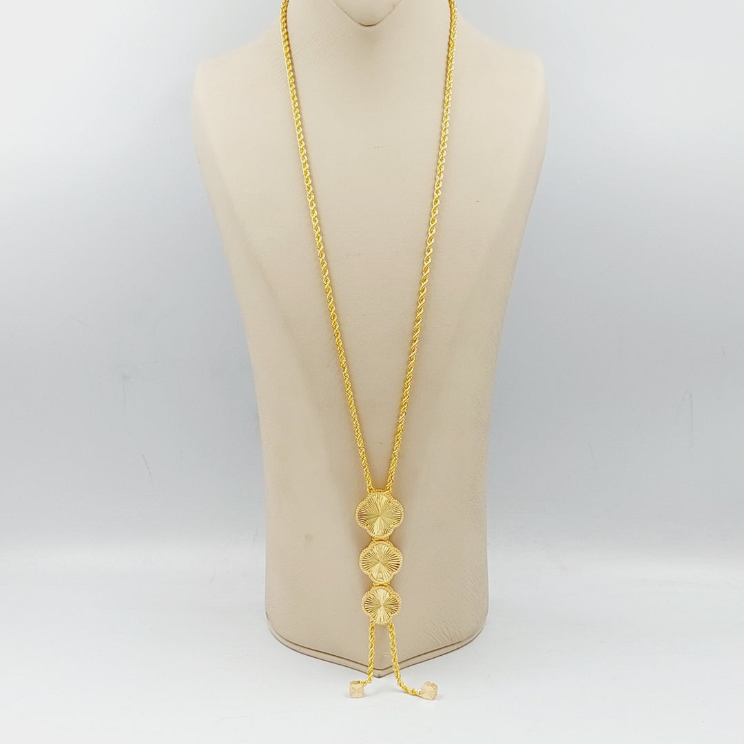 21K Gold Clover Balls Necklace by Saeed Jewelry - Image 1