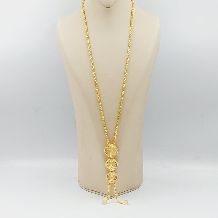 21K Gold Clover Balls Necklace by Saeed Jewelry - Image 1