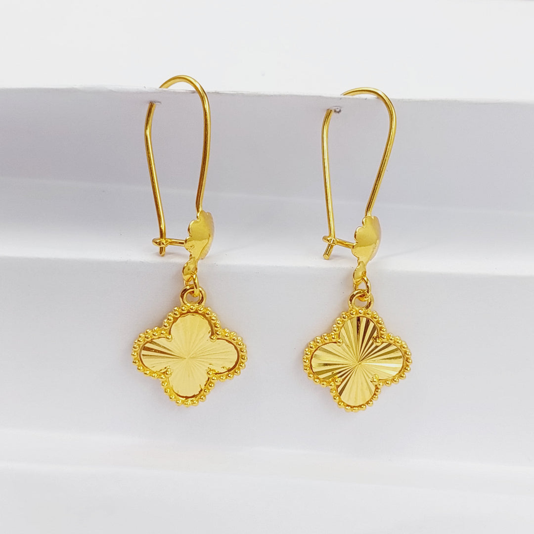 21K Gold Clover Earrings by Saeed Jewelry - Image 1