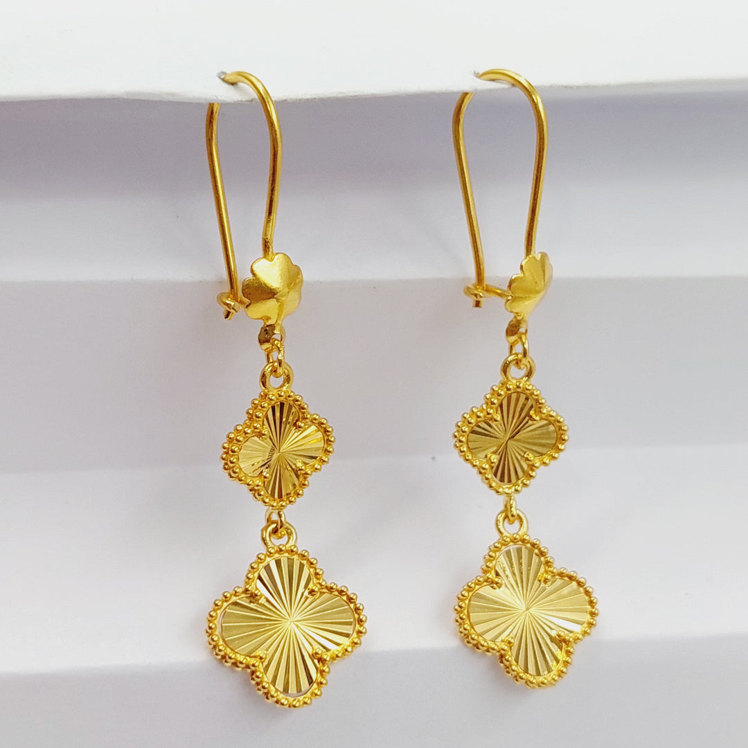 21K Gold Clover Earrings by Saeed Jewelry - Image 1