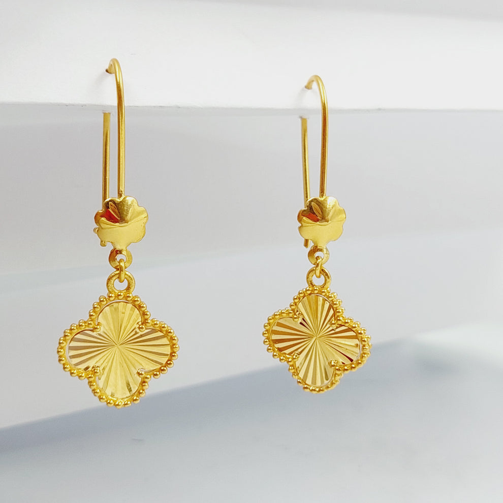 21K Gold Clover Earrings by Saeed Jewelry - Image 1