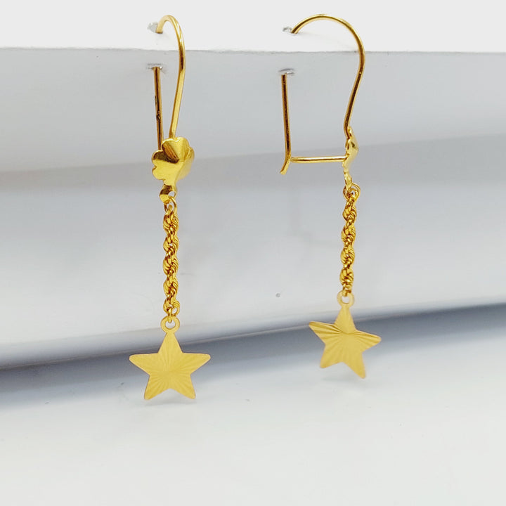 21K Gold Star Earrings by Saeed Jewelry - Image 1