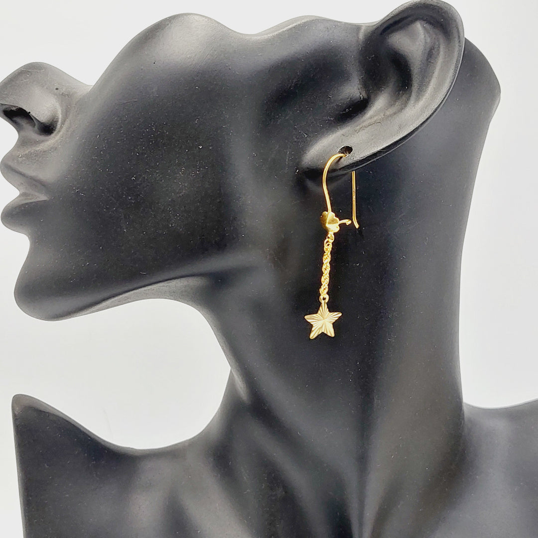 21K Gold Star Earrings by Saeed Jewelry - Image 3