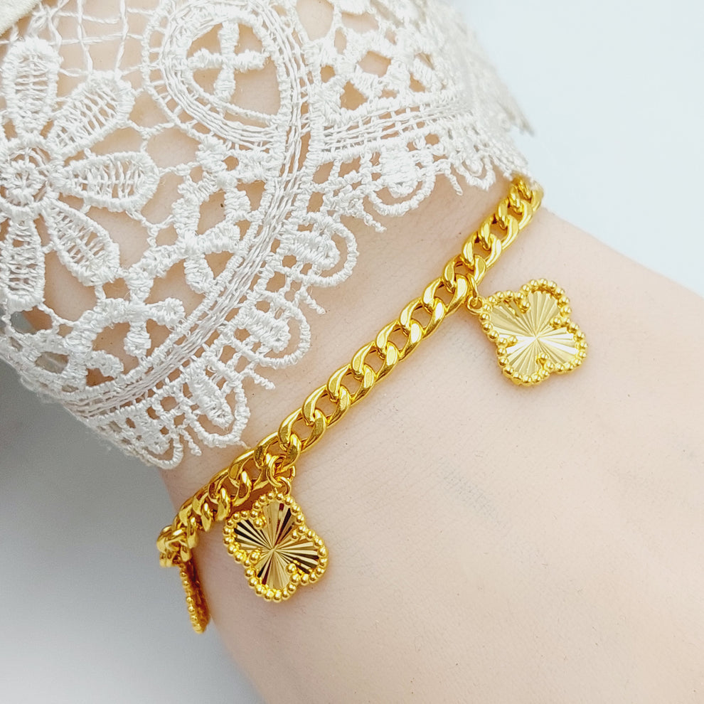 21K Gold Clover Joy Bracelet by Saeed Jewelry - Image 2