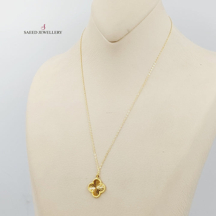 18K Gold Clover Necklace by Saeed Jewelry - Image 2