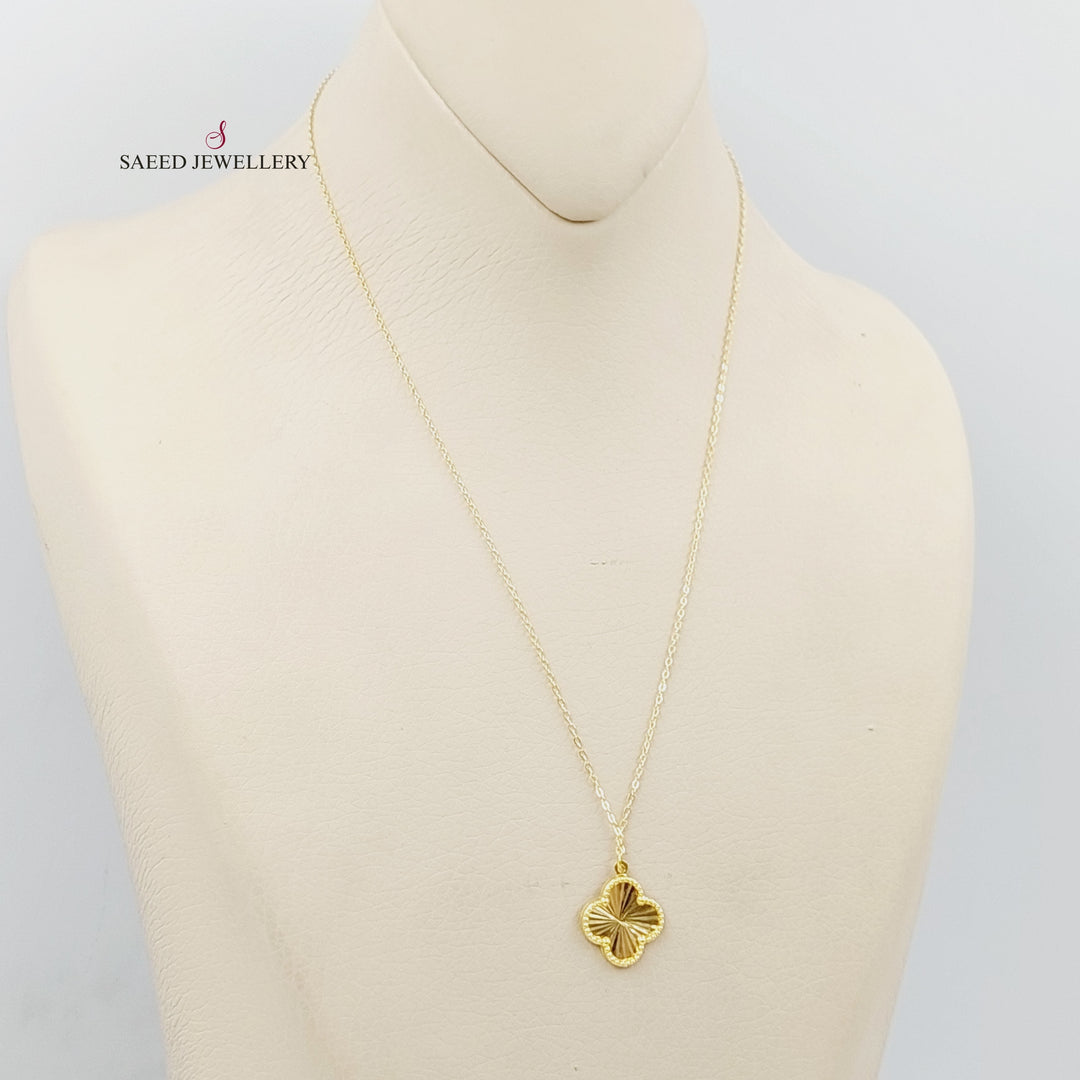 18K Gold Clover Necklace by Saeed Jewelry - Image 3