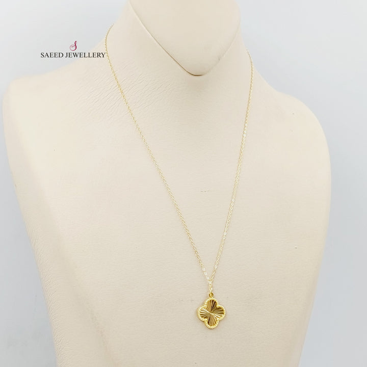 18K Gold Clover Necklace by Saeed Jewelry - Image 3