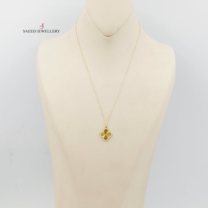 18K Gold Clover Necklace by Saeed Jewelry - Image 4