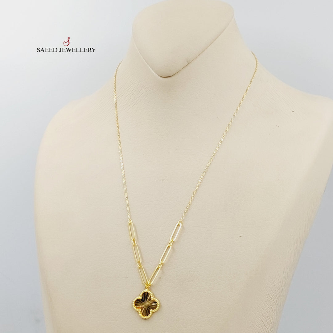 18K Gold Clover Necklace by Saeed Jewelry - Image 5