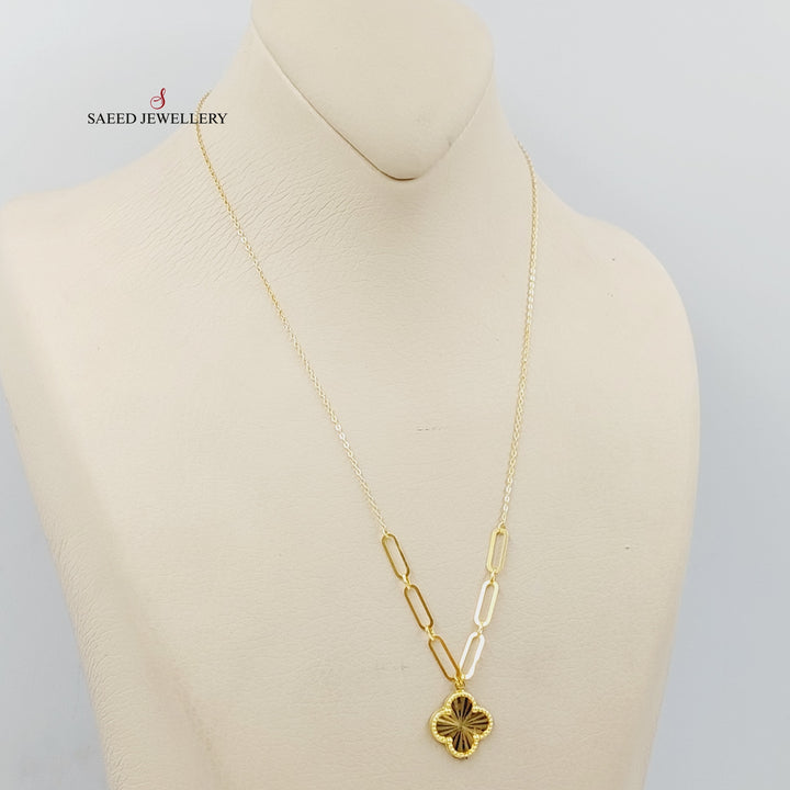 18K Gold Clover Necklace by Saeed Jewelry - Image 3