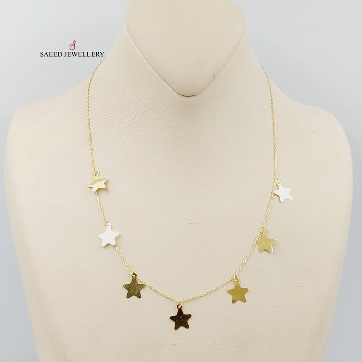 18K Gold Stars Necklace by Saeed Jewelry - Image 4