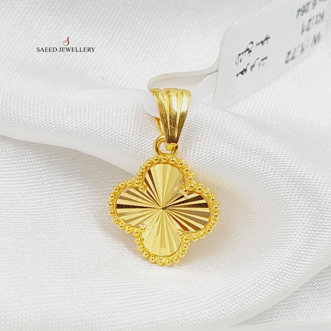 21K Gold Clover Pendant by Saeed Jewelry - Image 1