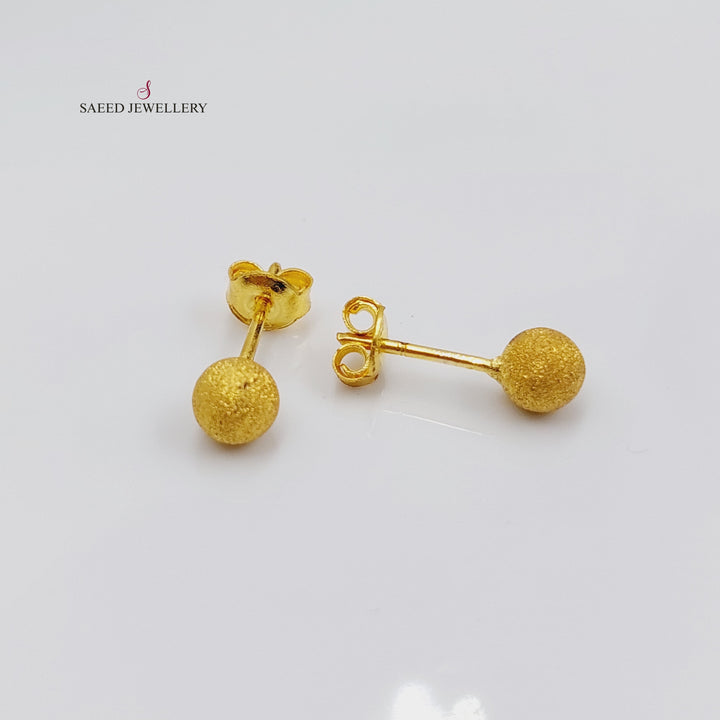 21K Gold Sugar Screw Earrings by Saeed Jewelry - Image 5