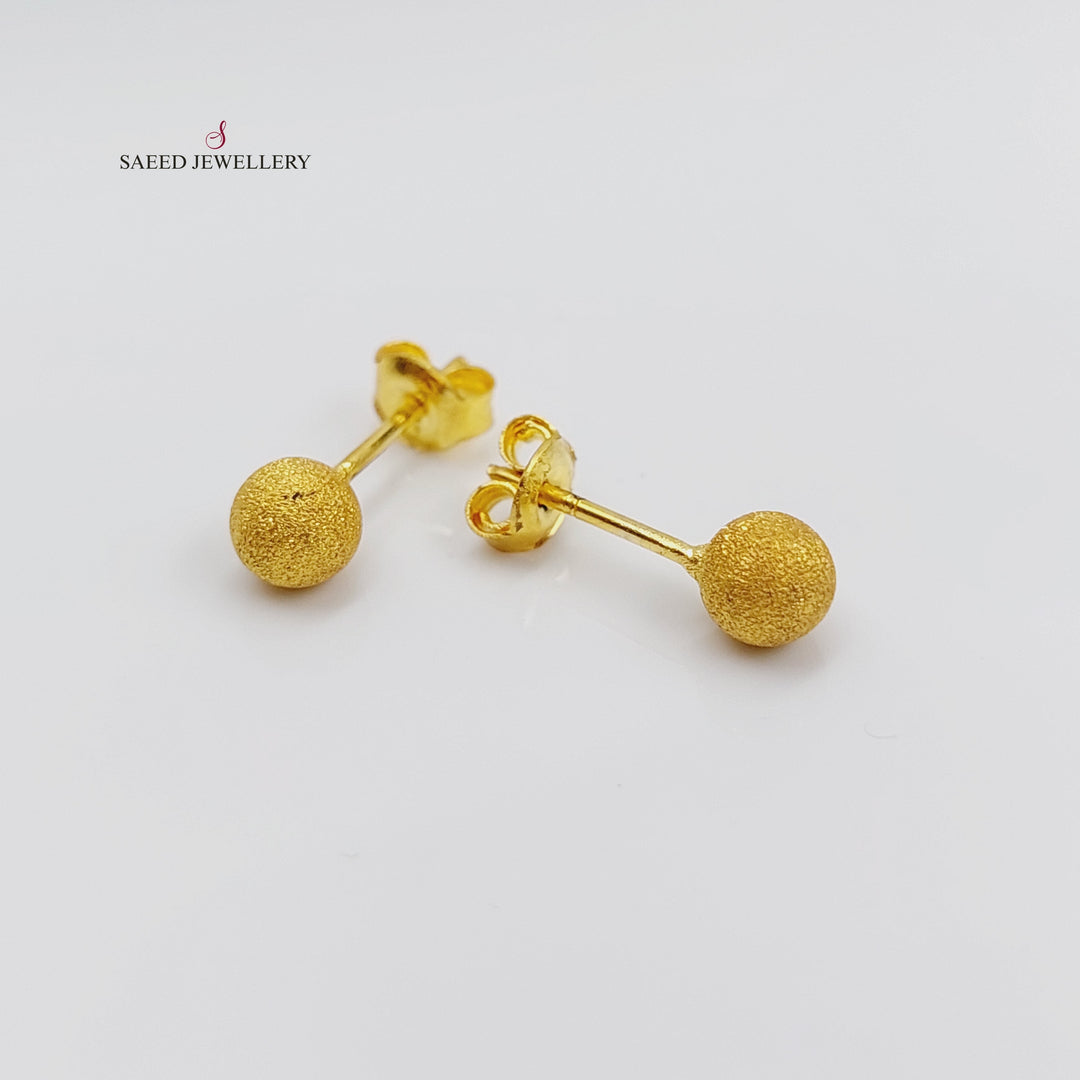 21K Gold Sugar Screw Earrings by Saeed Jewelry - Image 1