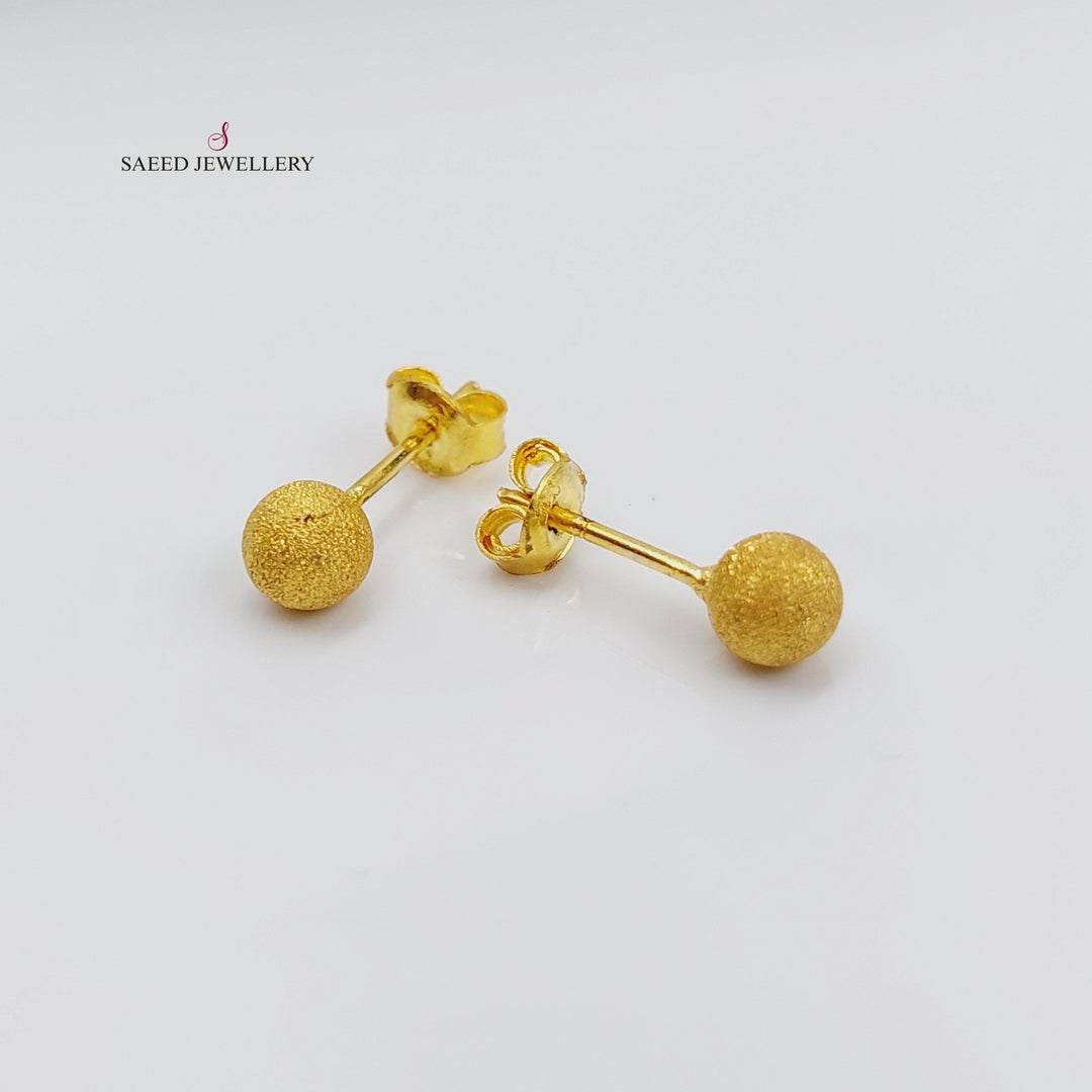 21K Gold Sugar Screw Earrings by Saeed Jewelry - Image 1