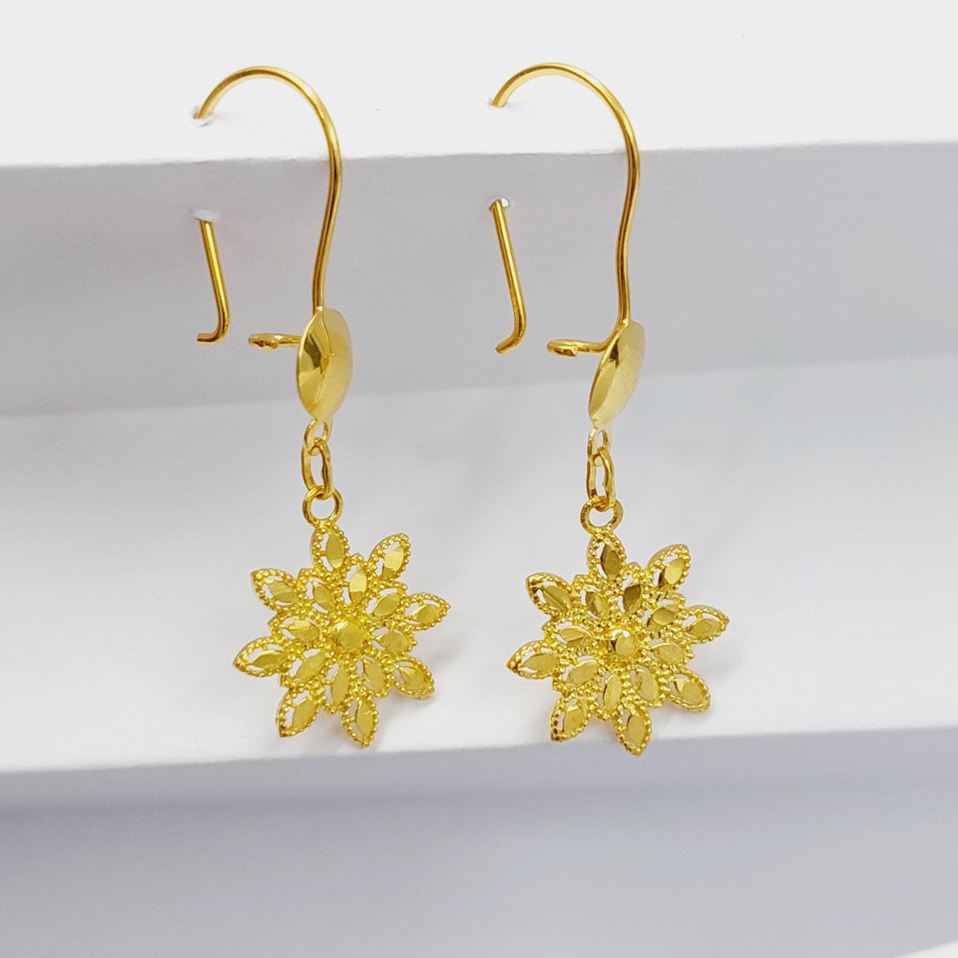 18K Gold Sun Earrings by Saeed Jewelry - Image 1