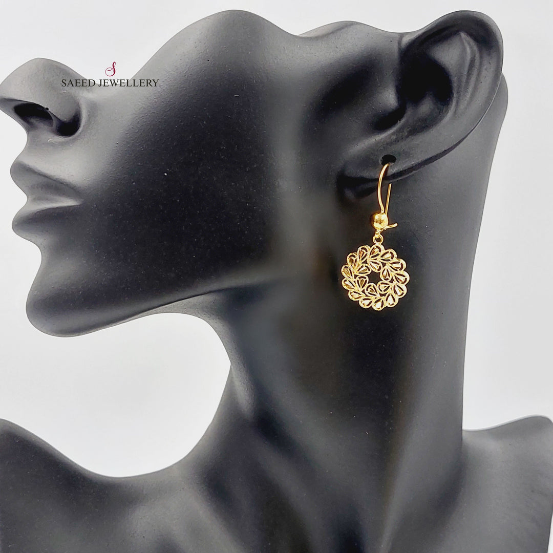 21K Gold Sun Earrings by Saeed Jewelry - Image 2