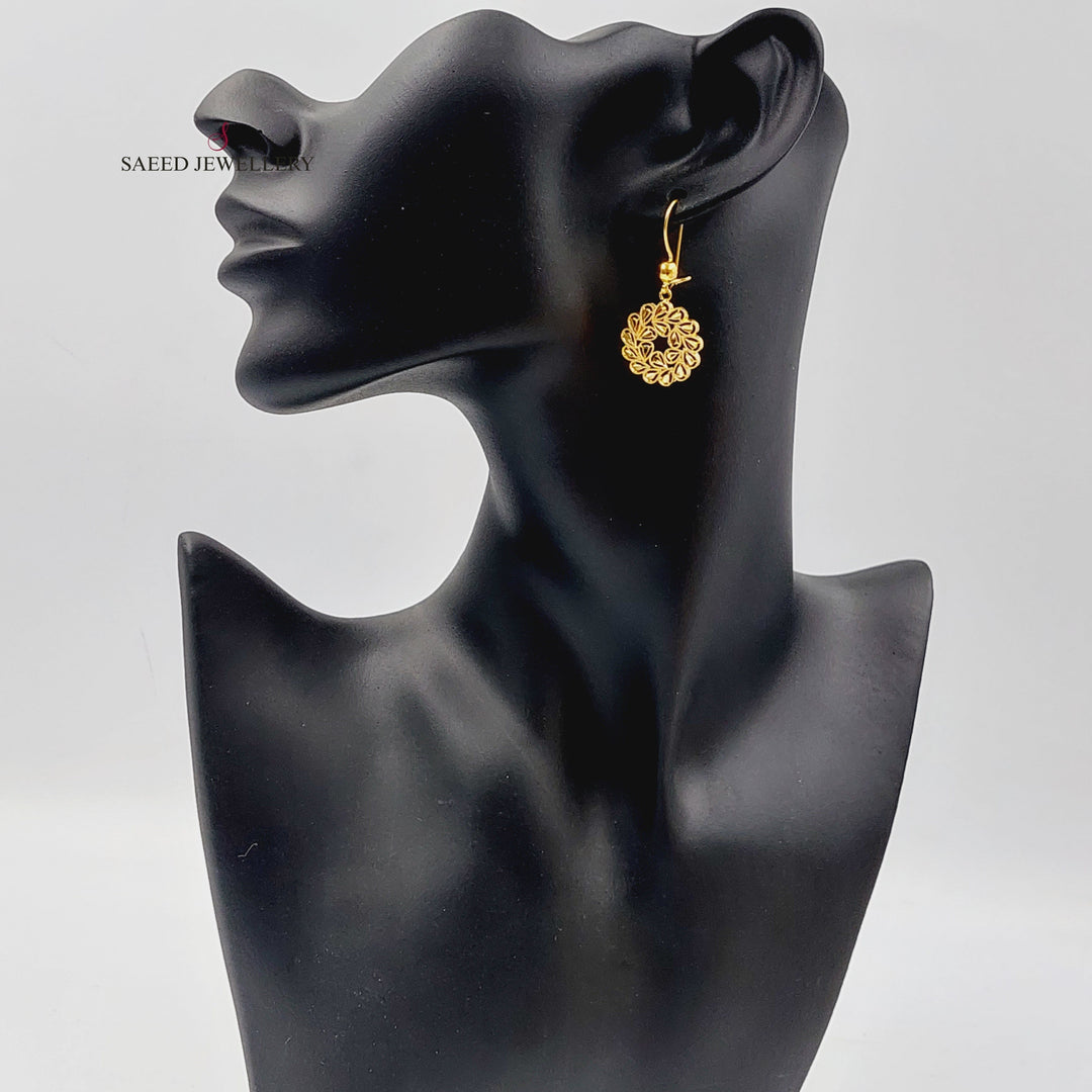 21K Gold Sun Earrings by Saeed Jewelry - Image 3