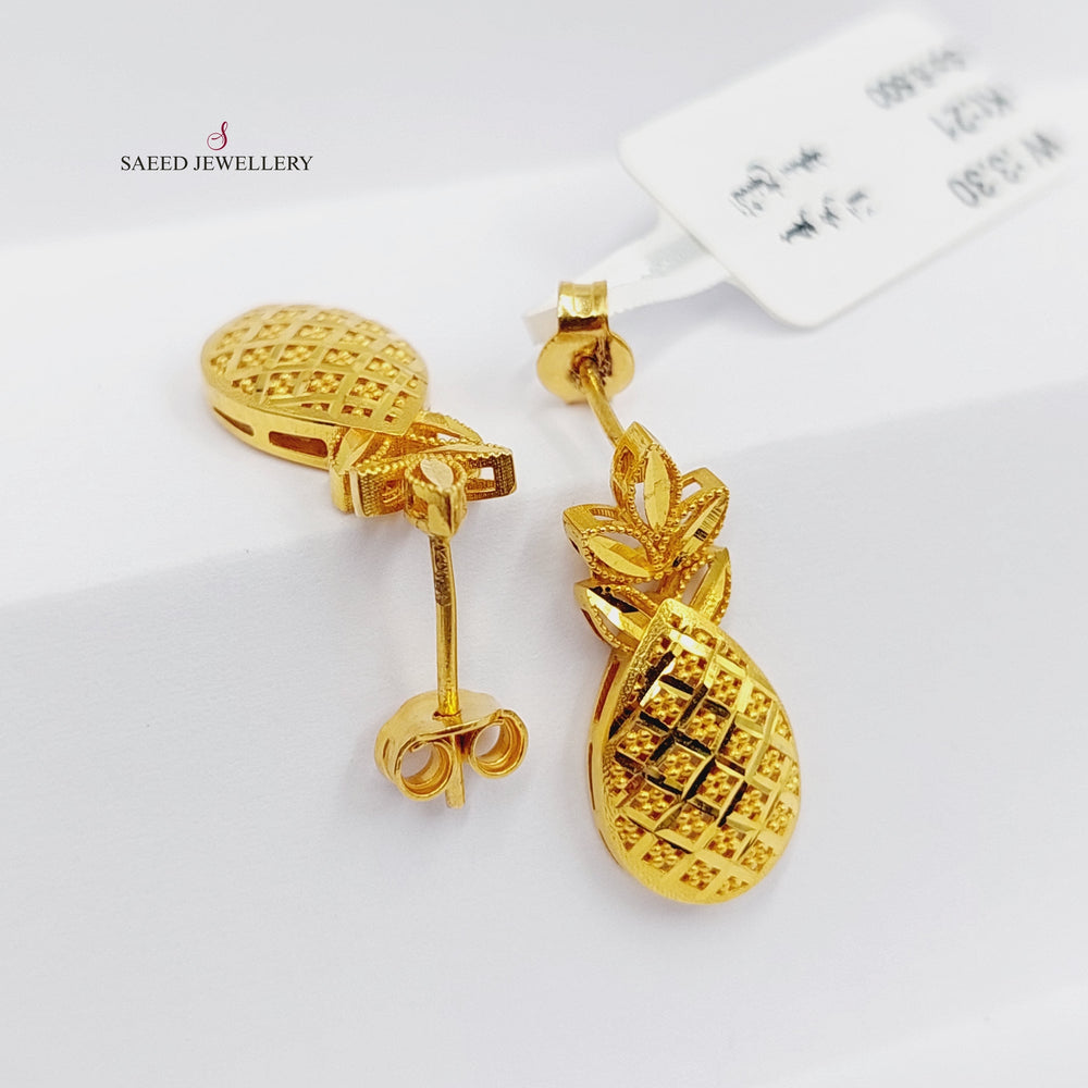 21K Gold Tears Earrings by Saeed Jewelry - Image 2