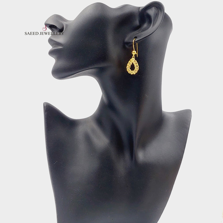 21K Gold Tears Earrings by Saeed Jewelry - Image 4