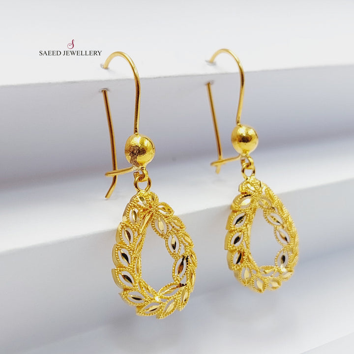 21K Gold Tears Earrings by Saeed Jewelry - Image 1