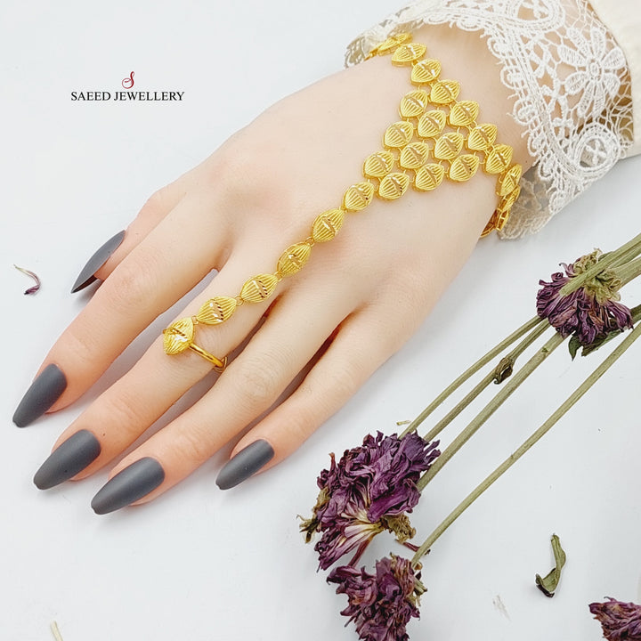 21K Gold Tears Hand Bracelet by Saeed Jewelry - Image 1