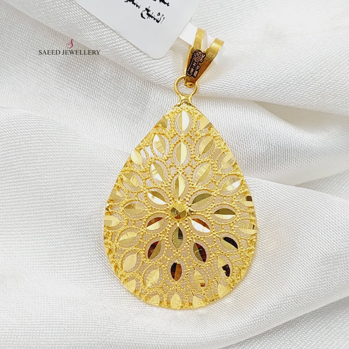 21K Gold Tears Pendant by Saeed Jewelry - Image 2