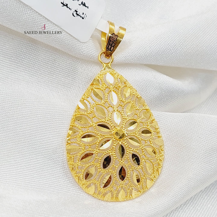 21K Gold Tears Pendant by Saeed Jewelry - Image 1