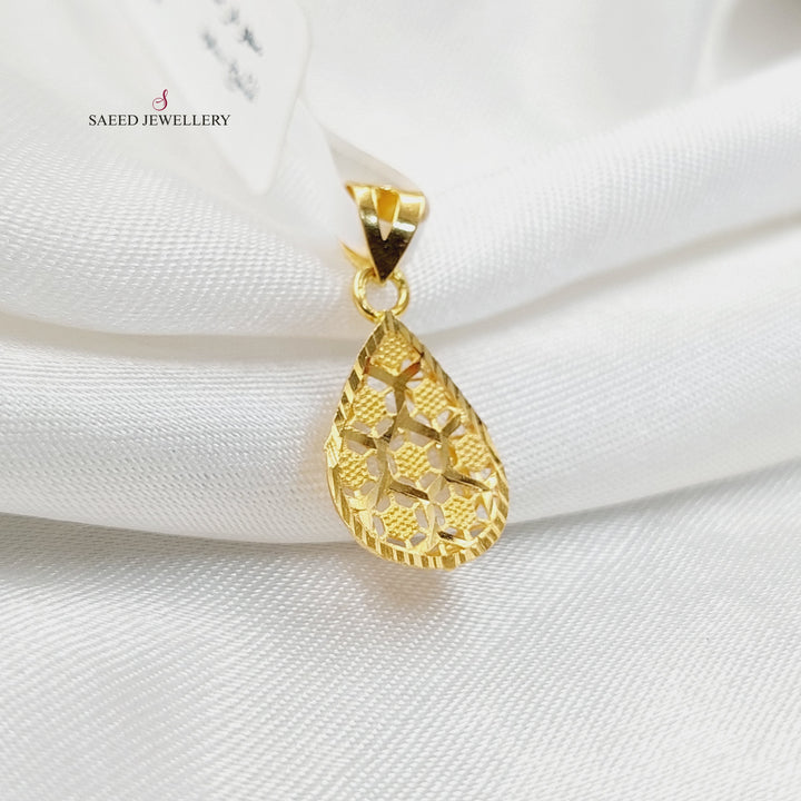 21K Gold Tears Pendant by Saeed Jewelry - Image 4