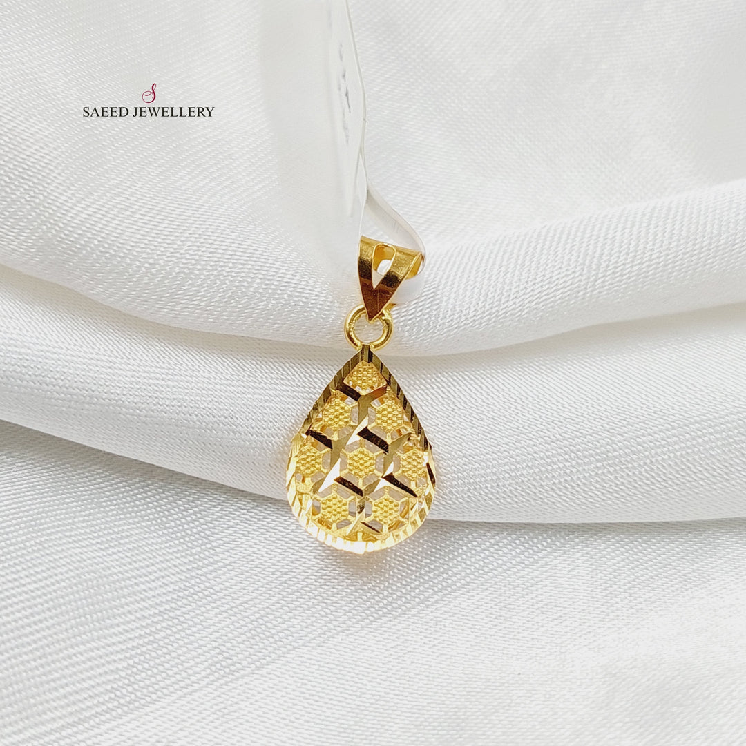 21K Gold Tears Pendant by Saeed Jewelry - Image 1