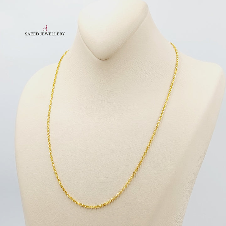 21K Gold Thin Cable Chain by Saeed Jewelry - Image 5