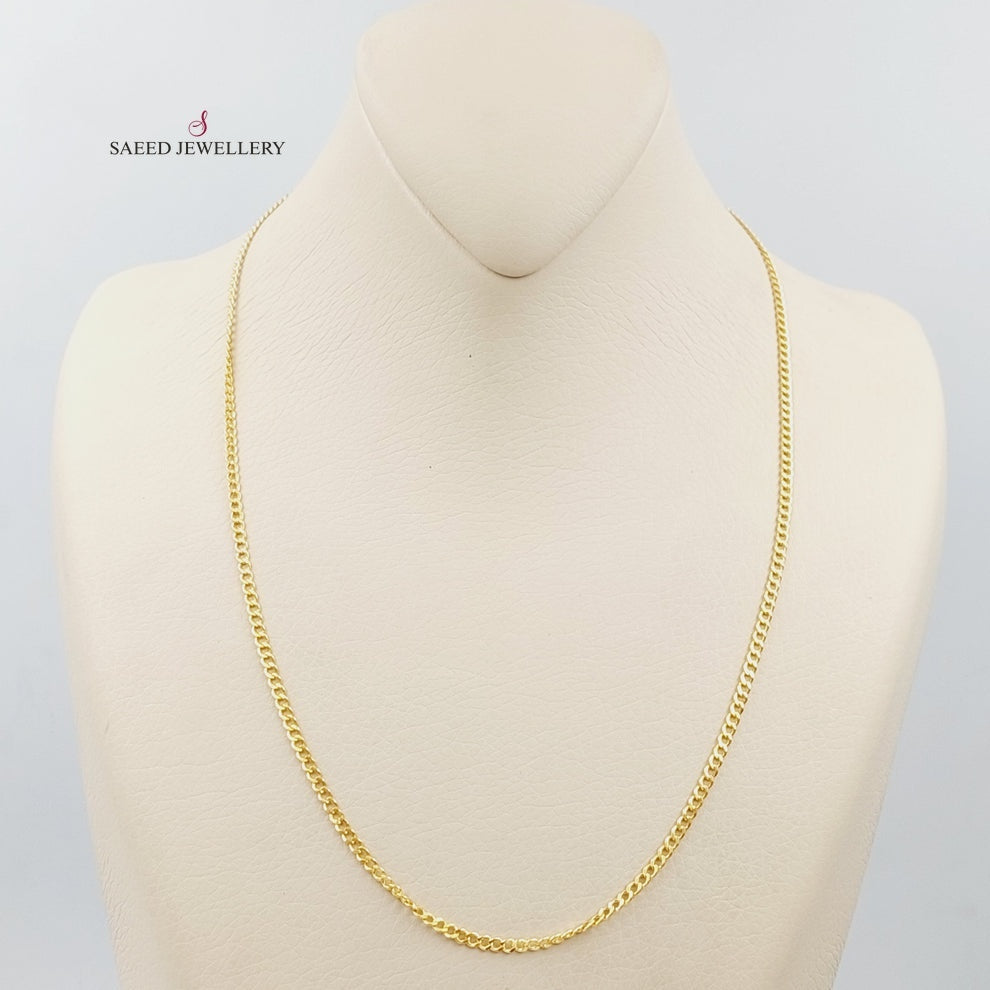 21K Gold Thin Figaro Chain by Saeed Jewelry - Image 5