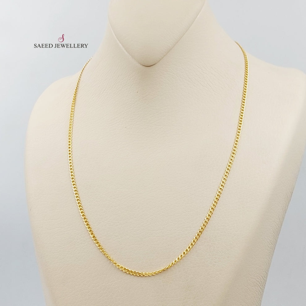 21K Gold Thin Figaro Chain by Saeed Jewelry - Image 4