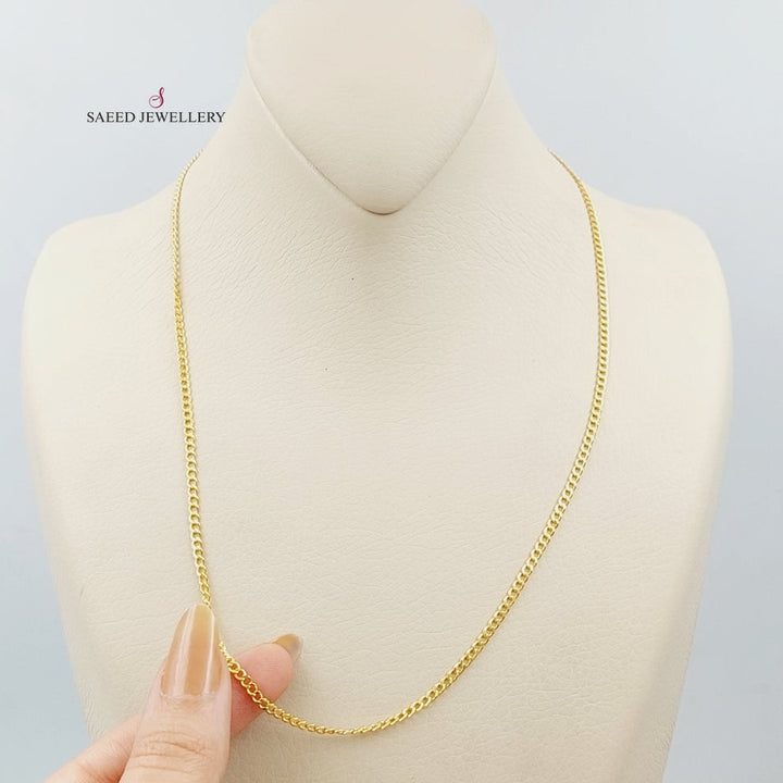 21K Gold Thin Figaro Chain by Saeed Jewelry - Image 1