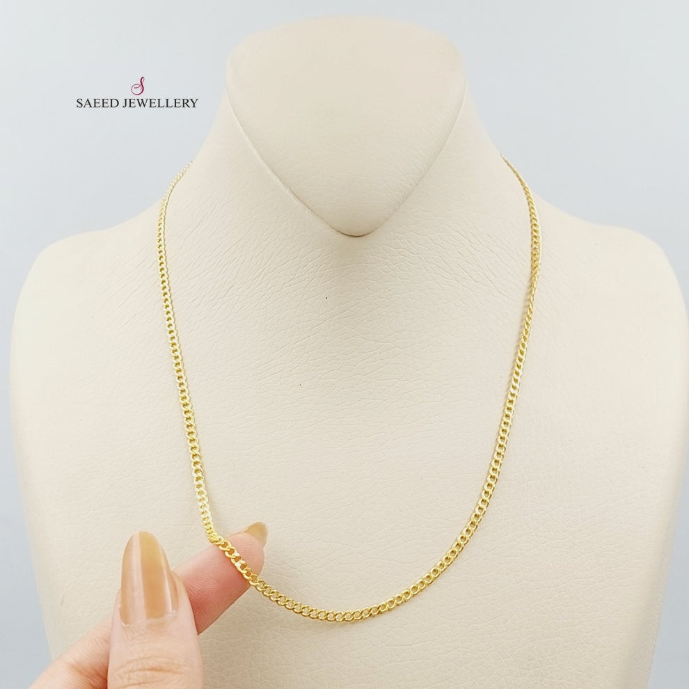 21K Gold Thin Figaro Chain by Saeed Jewelry - Image 1