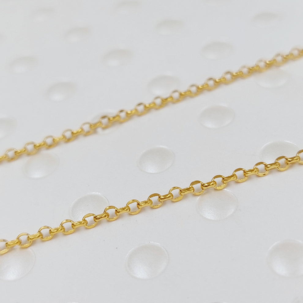 21K Gold Thin Cable Link Chain by Saeed Jewelry - Image 2