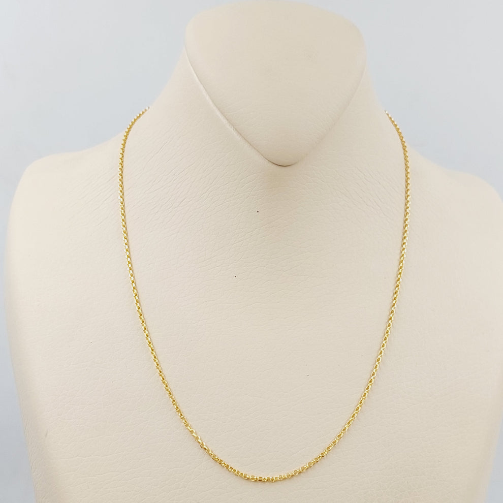 21K Gold Thin Cable Link Chain by Saeed Jewelry - Image 12