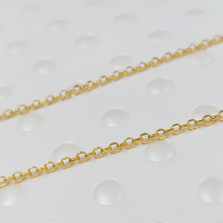 21K Gold Thin Cable Link Chain by Saeed Jewelry - Image 7