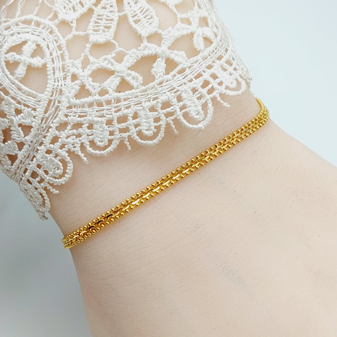 21K Gold Thin Malaysian Bracelet by Saeed Jewelry - Image 3